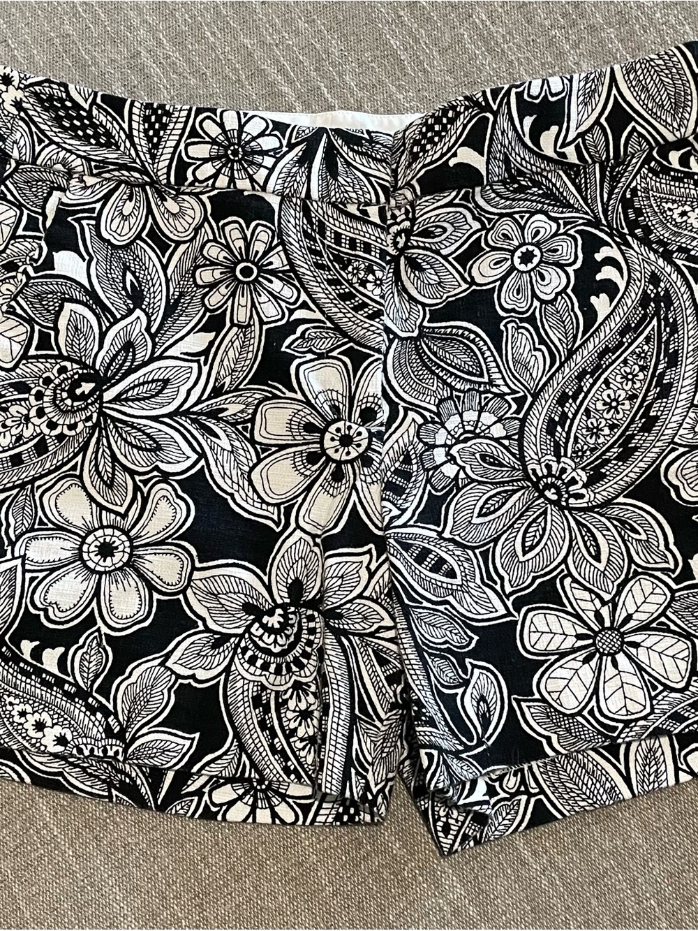 Talbots Black and White Floral Shorts